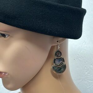 Vintage Abalone chain linked earrings